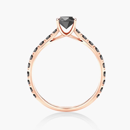 Pierścionek zaręczynowy Share Your Love: różowe złoto, czarny diament